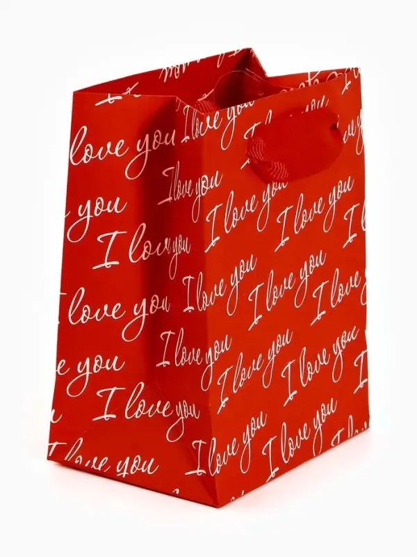 Пакет ламинированный Love you, 9 &times; 12 &times; 6,5 см