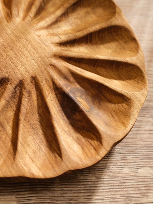 Тарелка "Раковина"  дерево Джати, 20х20х3 см, цв. коричневый