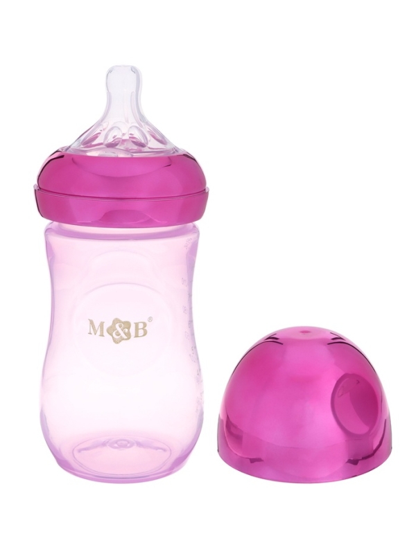 Бутылочка для кормления с наклейками &laquo;Juicy&raquo; от 0 мес., 250 мл., цвет фиолетовый, M&B
