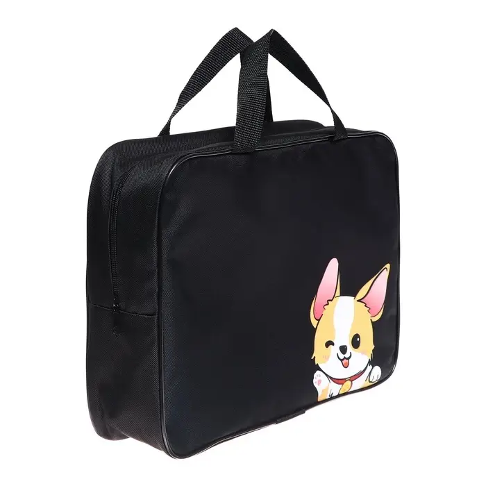 Папка с ручками текстиль А4 70мм 350*270 Calligrata "Корги" (комплектующие)