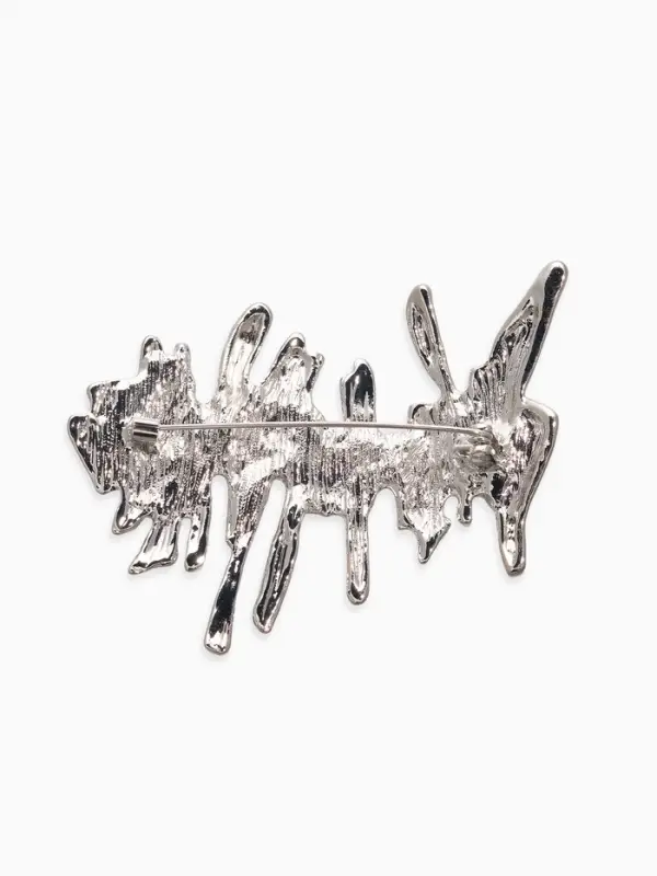 Брошь корейский стиль "Столоктиты" цвет серебро