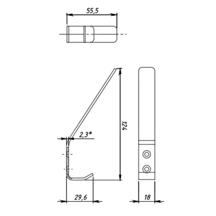 Крючок-вешалка ТУНДРА, №3, покрытие цинк, 1 шт.