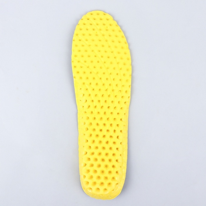 Стельки для обуви, влаговпитывающие, дышащие, р-р RU 37 (р-р Пр-ля 41), 24,5 см, пара, цвет чёрный/жёлтый