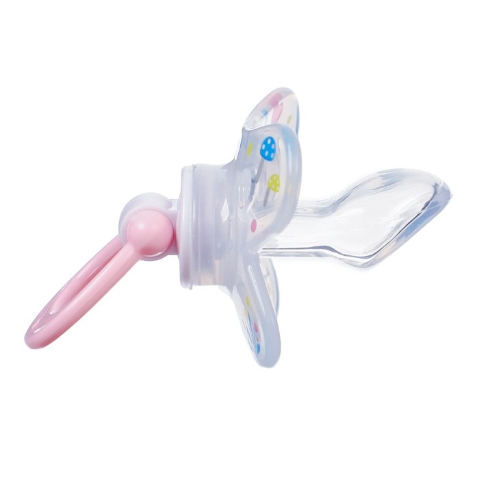 Соска - пустышка силиконовая ортодонтическая &laquo;Зайка&raquo;, от 12 мес., с колпачком, цвет розовый