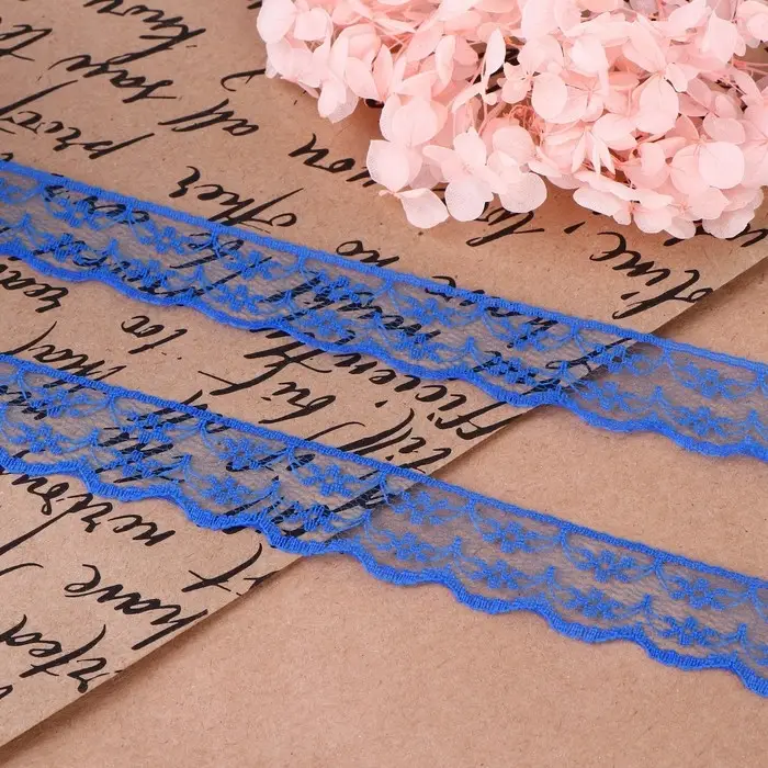 Кружево капроновое, 23 мм, 10&plusmn;1 м, цвет синий №15