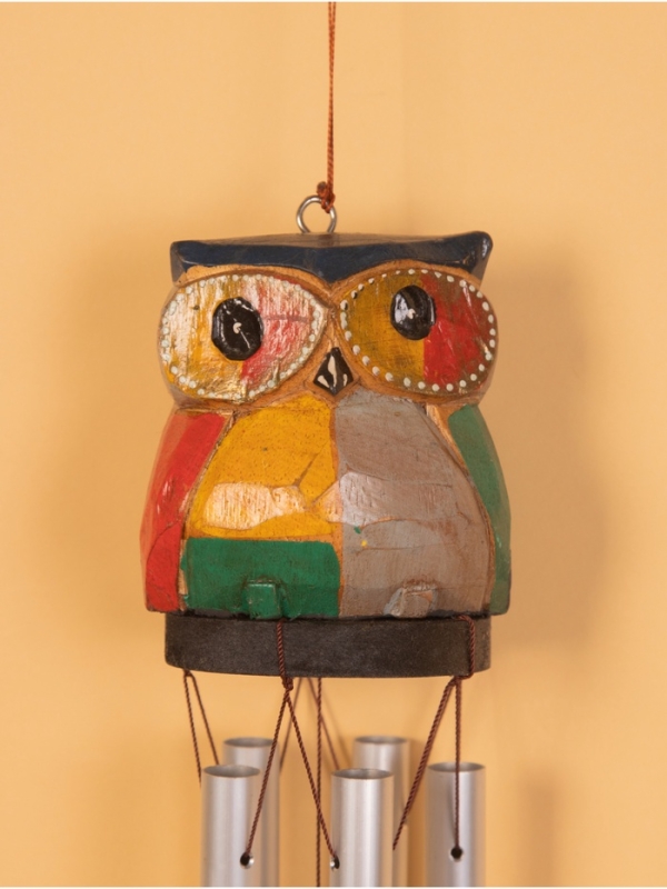 Музыка ветра "Совёнок" дерево, алюминий, 8х8х80 см,