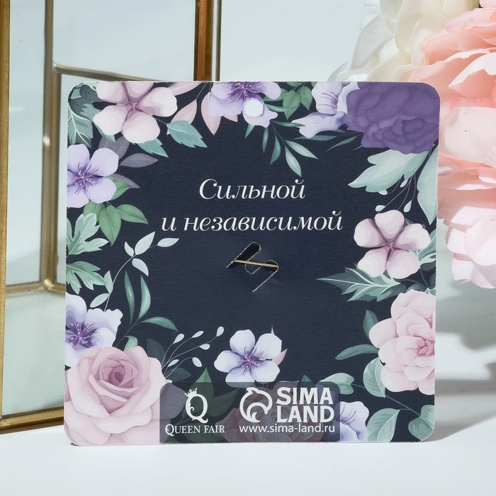 Брошь &laquo;Кошечка&raquo; цветочный узор, цветная в золоте