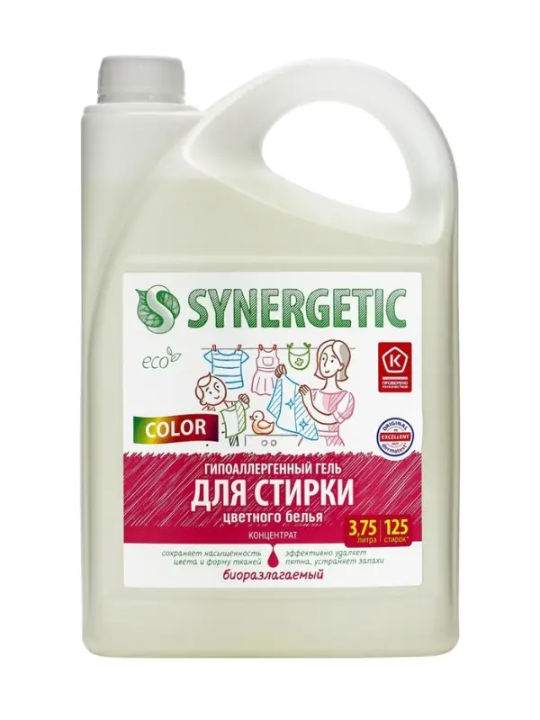 Гель для стирки Synergetic Color, 3.75 л