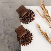 Серьги из дерева &laquo;Ваканда&raquo; квадрат, цвет коричневый