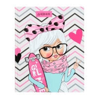 Дневник школьный для 1-11 классов, &laquo;Девочка со скейтом&raquo;, твёрдая обложка 7БЦ, глянцевая ламинация, 40 листов