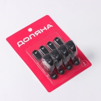 Крючки самоклеящиеся Доляна &laquo;Классик&raquo;, 4 шт, цвет чёрный