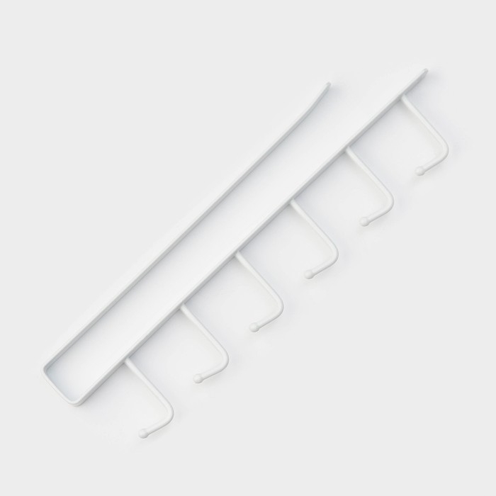 Держатель кухонный подвесной Доляна, на 6 предметов, 1,5&times;28&times;7,5 см, цвет белый