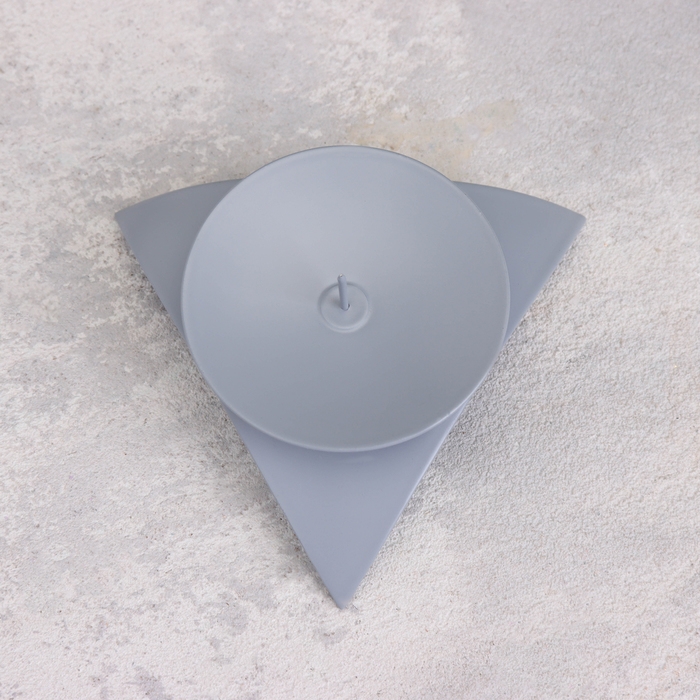 Подсвечник "Звездочка" металл на 1 свечу, 9х3,5 см, серый