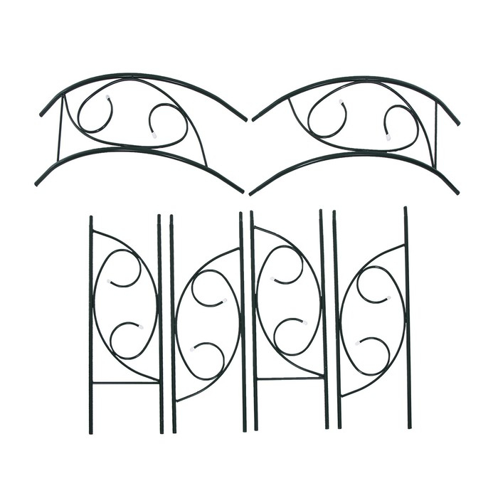 Арка садовая, разборная, 250 &times; 120 &times; 30 см, металл, зелёная, &laquo;Узор-1&raquo;