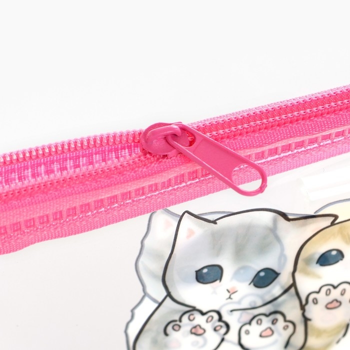 Пенал школьный мягкий плоский 9,5 х 20,5 ПВХ &laquo;1 сентября: Котятки&raquo; МИКС