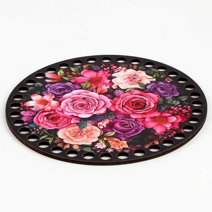 Донышки для вязания 2 в 1 &laquo;Букет цветов&raquo;, круг 15 см, хдф 3 мм