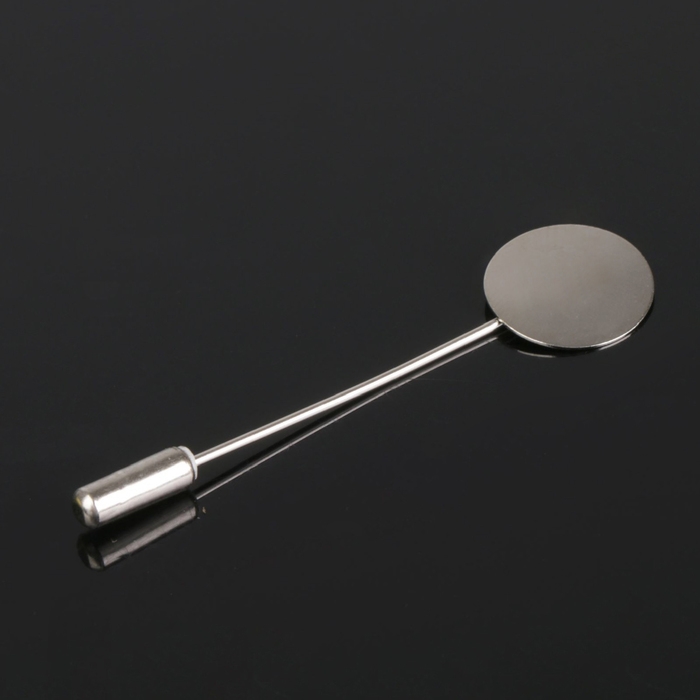 Основа &laquo;Брошь-игла&raquo; L=5,5 см, площадка 1,5 см (набор 5 шт.), цвет серебро