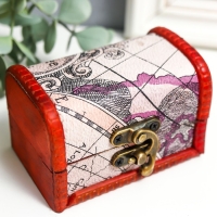 Шкатулка дерево сундучок "Карта" 6х6х9 см