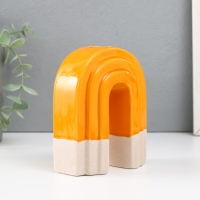 Подсвечник керамика на 1 свечу "Скара" песочно-оранжевый 10,2х6х12,8 см