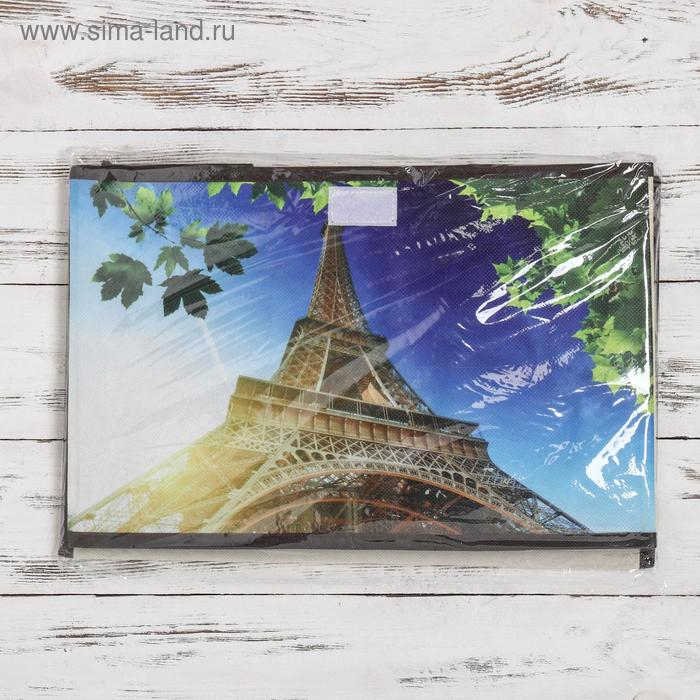 Короб стеллажный для хранения с крышкой &laquo;Эйфелева башня&raquo;, 38&times;25&times;24 см
