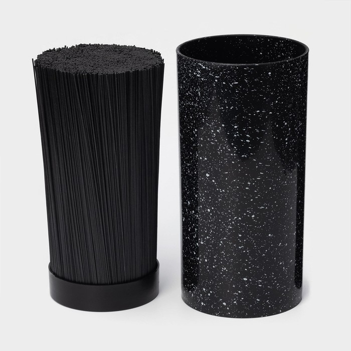 Подставка под ножи с наполнителем &laquo;Чёрный гранит&raquo;, 22&times;11 см, цвет чёрный