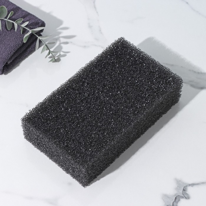Губка для тела &laquo;Секрет красоты&raquo;, жёсткая, антицеллюлитная, цвет черный