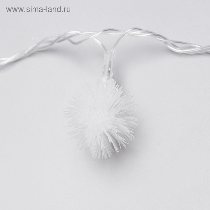 Гирлянда &laquo;Нить&raquo; 5 м с насадками &laquo;Ёжики&raquo;, IP20, прозрачная нить, 20 LED, свечение мульти (RG/RB), мигание, 220 В