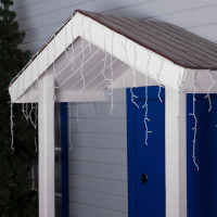 Гирлянда &laquo;Бахрома&raquo; 4 &times; 0.6 м, IP44, белая нить, 180 LED, свечение белое, 8 режимов, 220 В