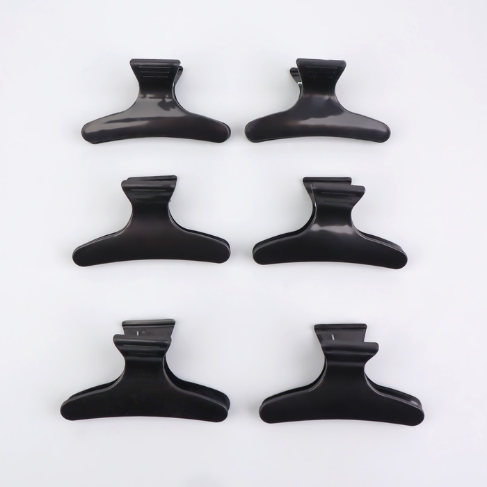Зажимы для волос, набор - 6 шт, 8 &times; 4,5 &times; 3,4 см, цвет чёрный