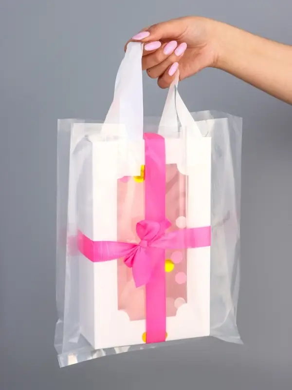 Пакет полиэтиленовый с боковой складкой и петлевой ручкой, прозрачный, 25&times;32+8 см &plusmn; 5% 60 мкм