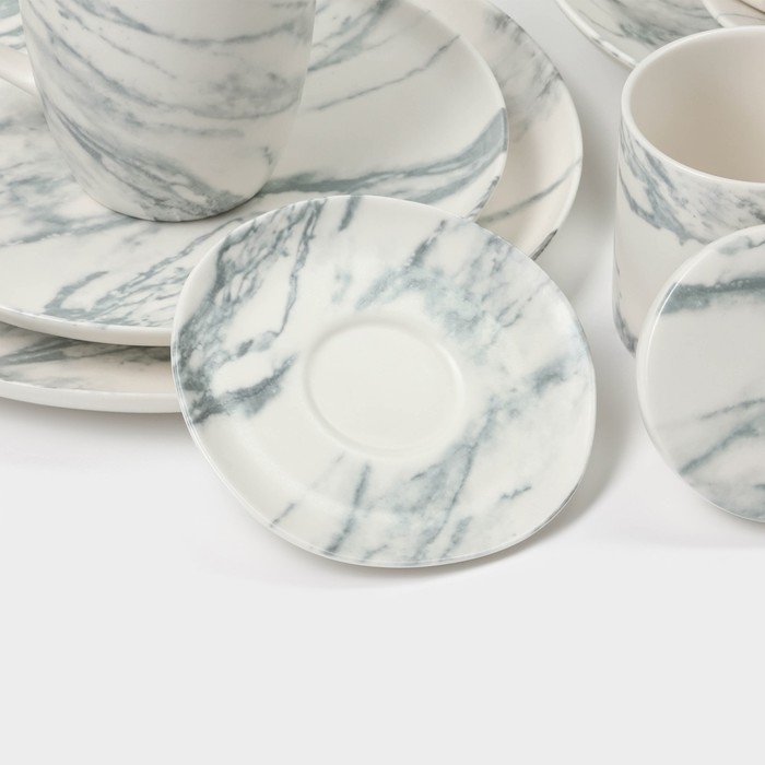 Набор тарелок десертных фафрфоровых Magistro Real Marble, d=21 см, 2 шт