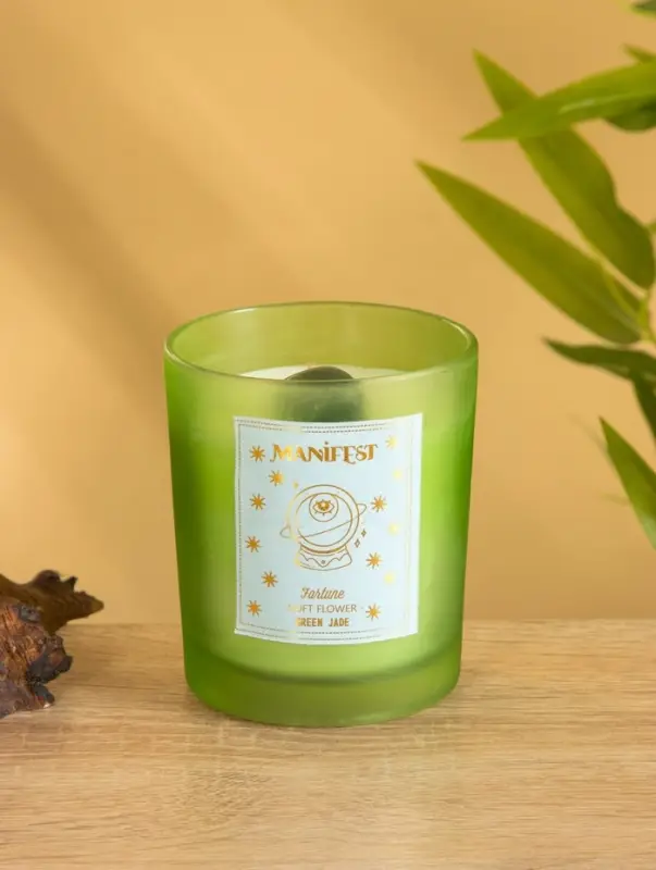 Свеча в стекле с камнем Manifest цветочный 200 гр соевый воск