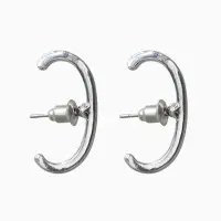 Серьги металл "Минимализм" петля, цвет серебро