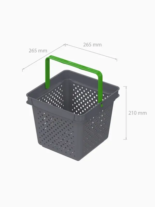 Корзина покупательская пластиковая 10 л, серая