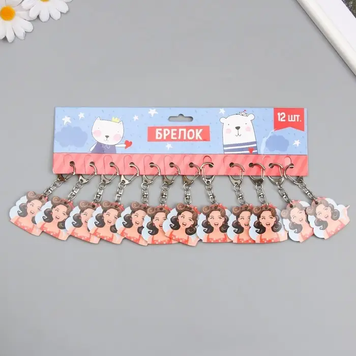 Брелок акрил "Девушка пин ап" 3,9х4,5 см