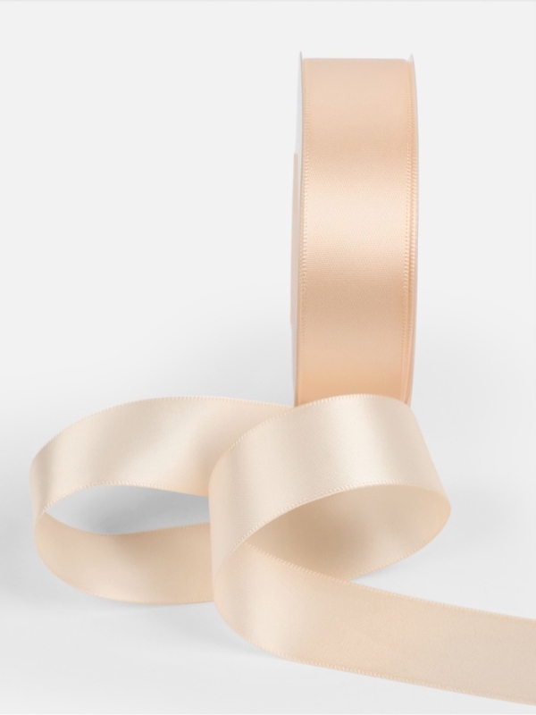 Лента атласная двухсторонняя №112 25мм*25&plusmn;1м айвори TR