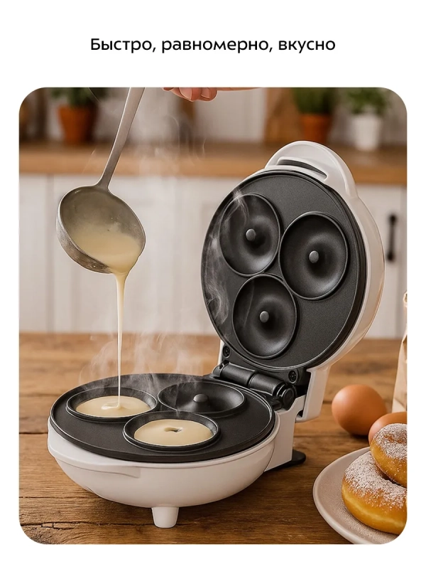 Вафельница электрическая для пончиков КТ-4630 - 550 Вт