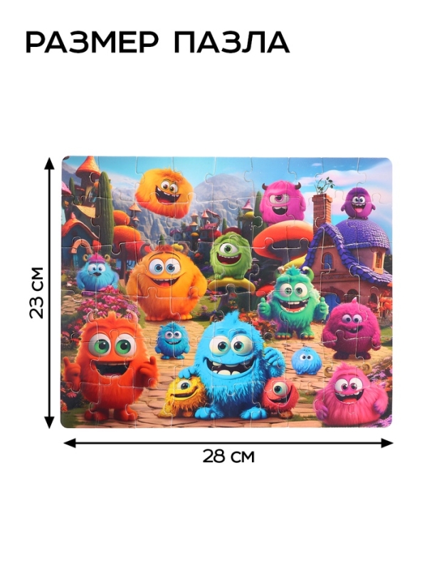 Набор пазл с игрушкой "Милые монстрики"