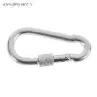 Карабин монтажный с фиксатором ТУНДРА krep, DIN5299D, 6&times;60 мм, оцинкованный