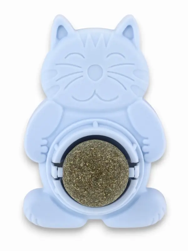 Игрушка для кошек из кошачьей мяты "Большой Кот" на основании, 4,5х6х6 см, синий
