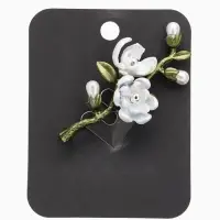 Брошь "Веточка магнолии" цветок, с эмалью, цветная