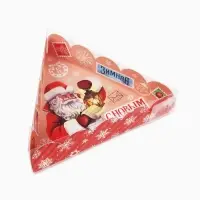 Коробка для кондитерских изделий с пластиковой крышкой &laquo;Зимняя почта&raquo;, 18 х 4 см