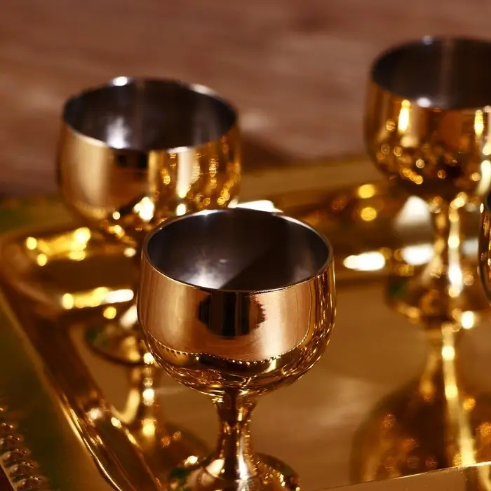 Набор 6 рюмок на подносе 24х17 см