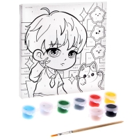 Картина по номерам для детей &laquo;Зеленоглазый красавец&raquo;, 15 х 15 см