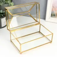 Шкатулка-салфетница &laquo;Золотые грани&raquo;, стекло, 11.8&times;10.3&times;19.2 см