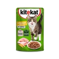 Влажный корм Kitekat для кошек, курица в соусе, пауч 85 г