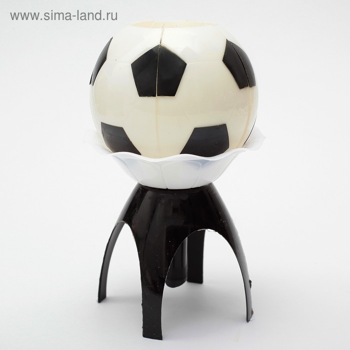 Свеча для торта музыкальная "Мяч", бело- чёрная