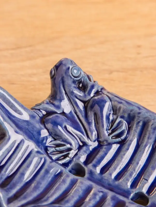 Мыльница "Геккон" керамика, цв. синий, 12х7х3 см