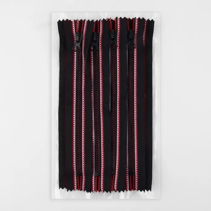 Молния &laquo;Трактор&raquo;, №5, неразъёмная, замок автомат, 18 см, чёрная, красная, белая