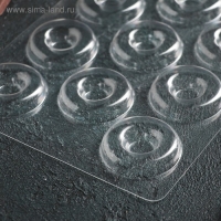 Форма для конфет и шоколада &laquo;Пончик&raquo;, 27&times;18 см, 11 ячеек, цвет прозрачный